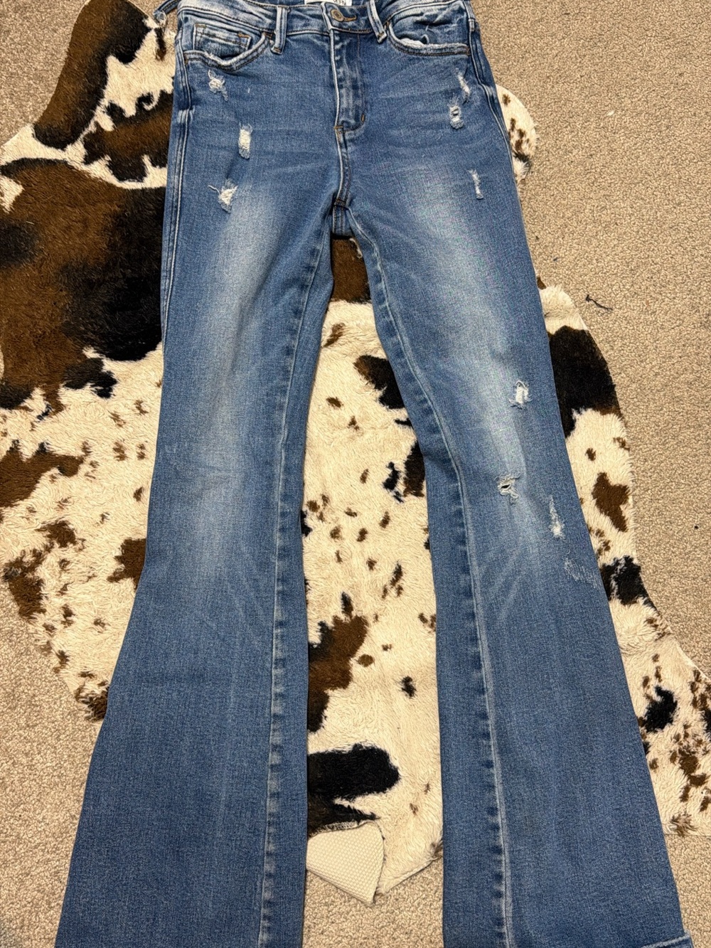 VERVET BY FLYING MONKEY Distressed Light Blue Flared Jeans